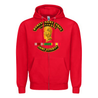 Red Womens Army Corps Vietnam Era Veteran Mother Day Gift Zipper Hoodie - trangStudio