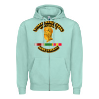 Seafoam Womens Army Corps Vietnam Era Veteran Mother Day Gift Zipper Hoodie - trangStudio