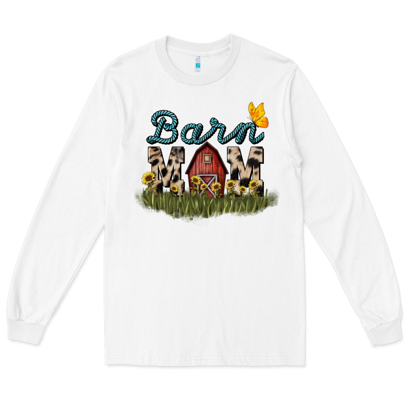 Barn Mom Sunflower Mother's Day Long Sleeve Tee by HowdyJamesFarm | Teevron