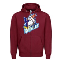 Burgundy Quebec Rafales Zipper Hoodie - PixelFlow
