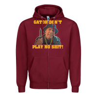 Burgundy Gator Don'T Play No Shit! (2) Zipper Hoodie - trangStudio