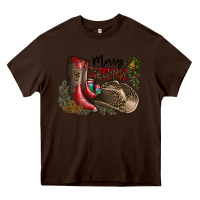Chocolate Brown Merry Christmas Heavy Core Tee - SublimationCraftShop