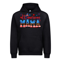 Black all american mama Urban Hoodie - AdoDesignShop