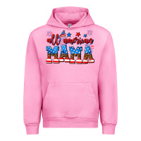 Fuchsia Pink all american mama Urban Hoodie - AdoDesignShop