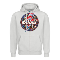 Dove Grey Western Mimi Patriotic Zipper Hoodie - LillyAllenDesigns