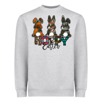 Heather Grey Hoppy Easter Heavyweight Sweatshirt - CowhideDigitalArt