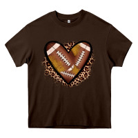 Chocolate Brown heart football Heavy Core Tee - JahusDesignShop