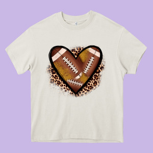 Heart Football Heavy Core Tee Designed By Jahusdesignshop