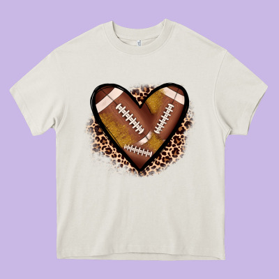 Heart Football Heavy Core Tee Designed By Jahusdesignshop