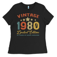 Vintage 1980 Clothes 40 Years Old Retro 40th Birthday Ladies Tee | Teevron