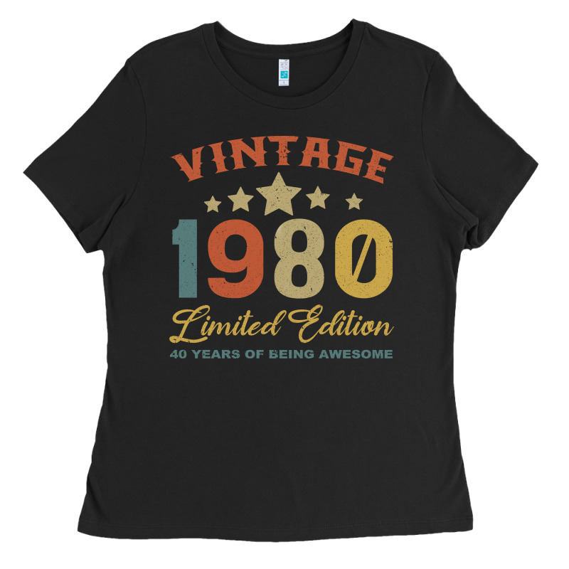 Vintage 1980 Clothes 40 Years Old Retro 40th Birthday Ladies Tee by Bettercallsaul | Teevron