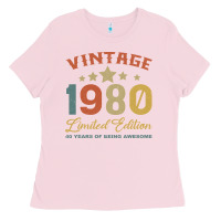 Bubblegum Pink Vintage 1980 Clothes 40 Years Old Retro 40th Birthday Ladies Tee - Bettercallsaul