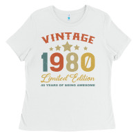 White Vintage 1980 Clothes 40 Years Old Retro 40th Birthday Ladies Tee - Bettercallsaul