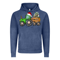 Vintage Denim christmas tractor Vintage Hoodie - CowGirlArtShop