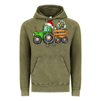 Vintage Olive christmas tractor Vintage Hoodie - CowGirlArtShop