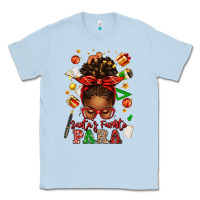 Dusty Blue santa's favorite para afro messy bun Classic Tee - texasbilliewilder