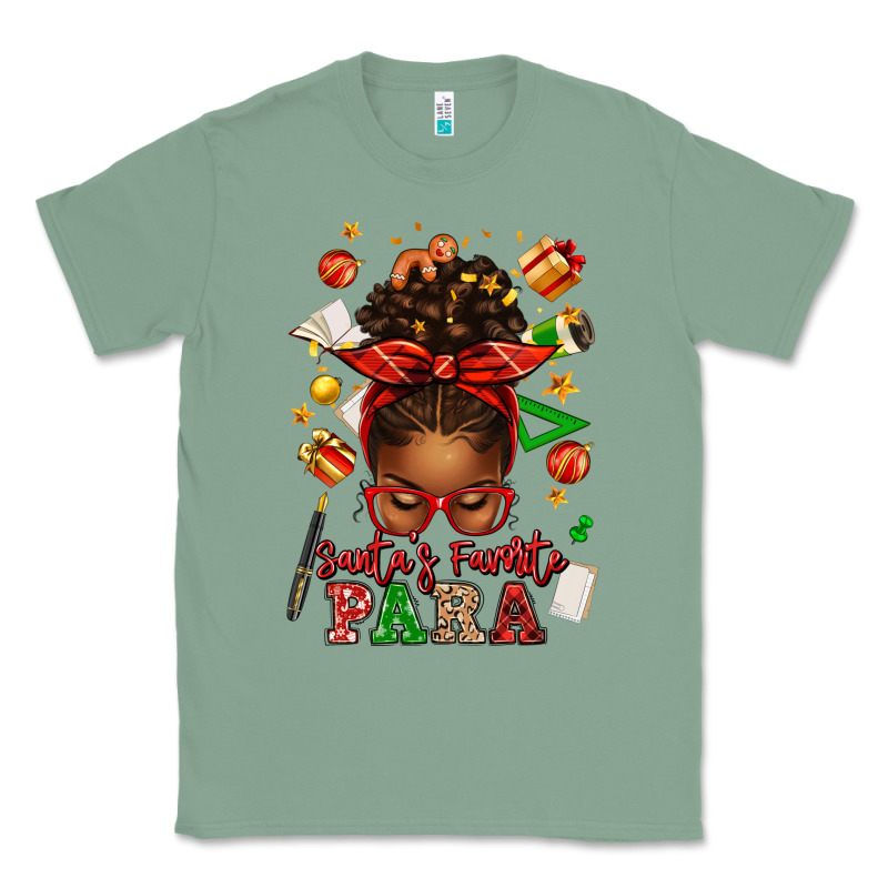 Santa's Favorite Para Afro Messy Bun Classic Tee by texasbilliewilder | Teevron