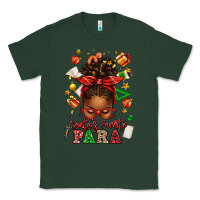 Sports Green santa's favorite para afro messy bun Classic Tee - texasbilliewilder