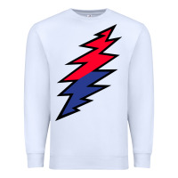 White Lazy Lightning Bolt Premium Sweatshirt - InspiraDesign