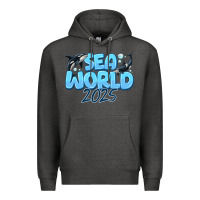 Charcoal Heather Sea World 2025 Premium Hoodie - CowhideDigitalArt