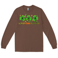 Chestnut St. Patrick's Day lucky and blessed Long Sleeve Tee - HowdyJamesFarm