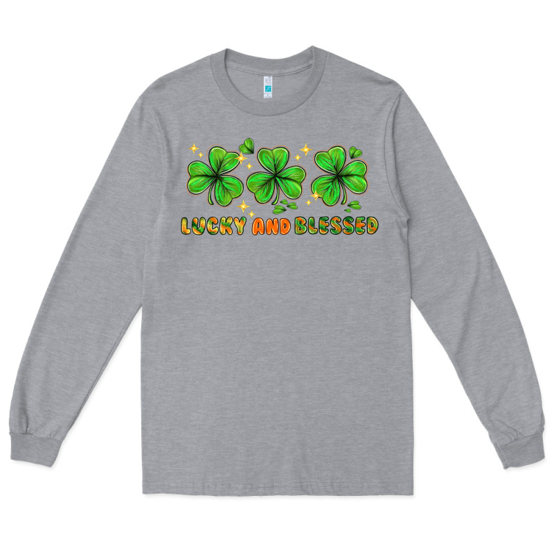St. Patrick's Day Lucky And Blessed Long Sleeve Tee by HowdyJamesFarm | Teevron