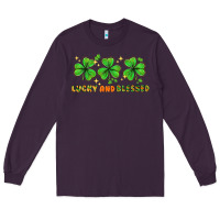 Plum St. Patrick's Day lucky and blessed Long Sleeve Tee - HowdyJamesFarm
