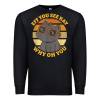 Black funny retro sunset eff you see kay why oh you cat lovers t shirt Premium Sweatshirt - ArtChic