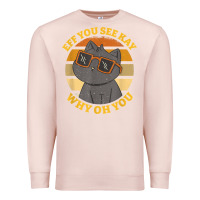 Pale Pink funny retro sunset eff you see kay why oh you cat lovers t shirt Premium Sweatshirt - ArtChic