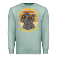 Seafoam funny retro sunset eff you see kay why oh you cat lovers t shirt Premium Sweatshirt - ArtChic