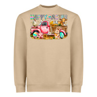 Mushroom Happy Easter Animal Farm Truck Heavyweight Sweatshirt - CowhideDigitalArt