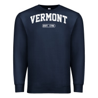 Navy vermont vintage state athletic style pullover hoodie Premium Sweatshirt - ArtChic
