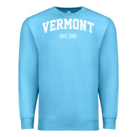 Ocean Blue vermont vintage state athletic style pullover hoodie Premium Sweatshirt - ArtChic