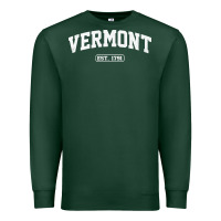 Sports Green vermont vintage state athletic style pullover hoodie Premium Sweatshirt - ArtChic