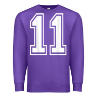 Purple number 11 shirt sports player number back of shirt Premium Sweatshirt - ArtChic