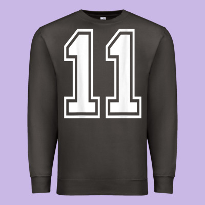 Number 11 Shirt Sports Player Number Back Of Shirt Premium Sweatshirt Designed By Artchic