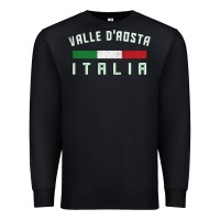Black valle d'aosta italia italy region typography design Premium Sweatshirt - ArtChic
