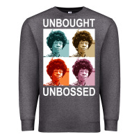 Charcoal Heather unbought unbossed shirley chisholm retro vintage gift long sleeve t sh Premium Sweatshirt - ArtChic