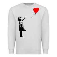 Dove Grey banksy girl with balloon Premium Sweatshirt - ArtChic