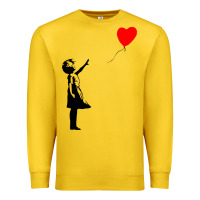 Lemon banksy girl with balloon Premium Sweatshirt - ArtChic