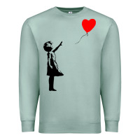 Seafoam banksy girl with balloon Premium Sweatshirt - ArtChic