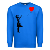 True Royal banksy girl with balloon Premium Sweatshirt - ArtChic