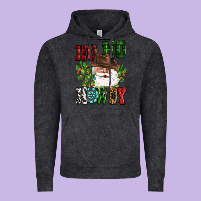 Ho Ho Howdy Santa Vintage Hoodie Designed By Cowgirlartshop