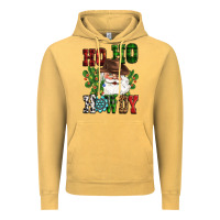 Vintage Mustard ho ho howdy santa Vintage Hoodie - CowGirlArtShop