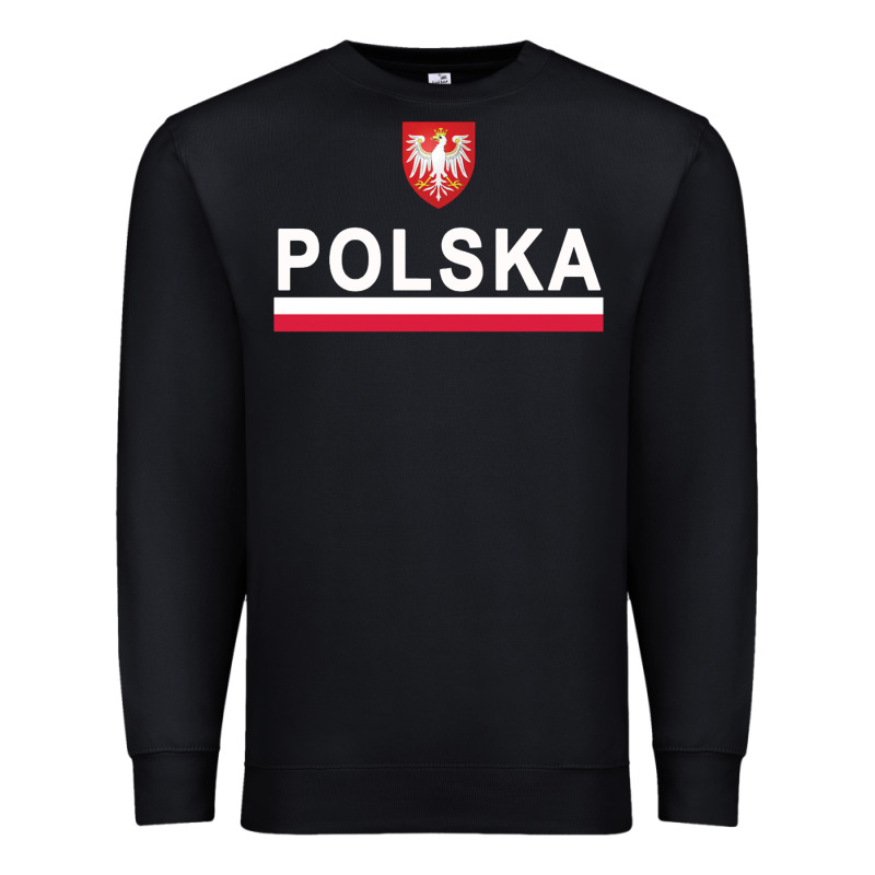 Sporty Polska Flag And Emblem Polish Coat Of Arms Pullover Hoodie Premium Sweatshirt by ArtChic | Teevron