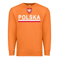 Carrot Sporty Polska Flag And Emblem Polish Coat Of Arms Pullover Hoodie Premium Sweatshirt - ArtChic