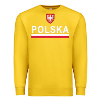 Lemon Sporty Polska Flag And Emblem Polish Coat Of Arms Pullover Hoodie Premium Sweatshirt - ArtChic