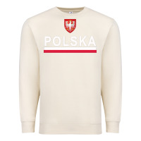 Sandshell Sporty Polska Flag And Emblem Polish Coat Of Arms Pullover Hoodie Premium Sweatshirt - ArtChic