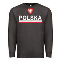 Smoke Sporty Polska Flag And Emblem Polish Coat Of Arms Pullover Hoodie Premium Sweatshirt - ArtChic