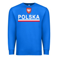 True Royal Sporty Polska Flag And Emblem Polish Coat Of Arms Pullover Hoodie Premium Sweatshirt - ArtChic